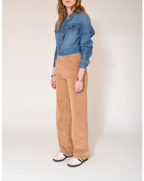 Perrine Soft Corduroy broek van zandkatoen