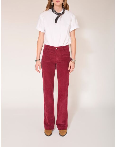 De Diana Velvet Chic bordeauxrode katoenen broek