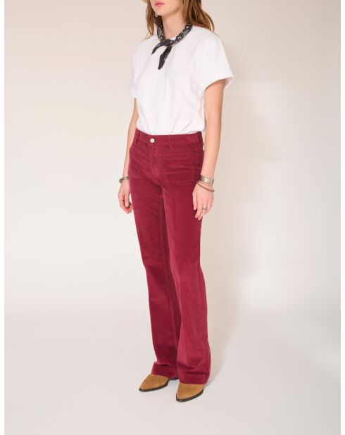 De Diana Velvet Chic bordeauxrode katoenen broek