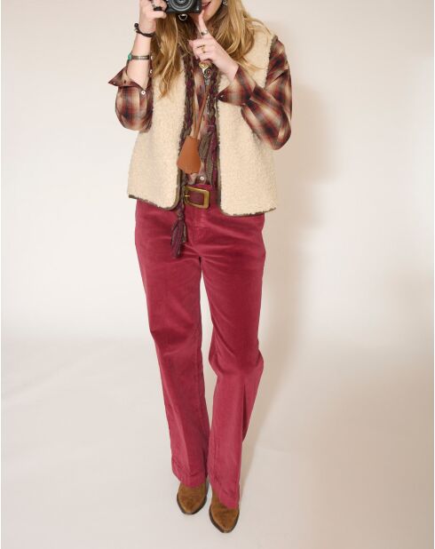 De Diana Velvet Chic bordeauxrode katoenen broek