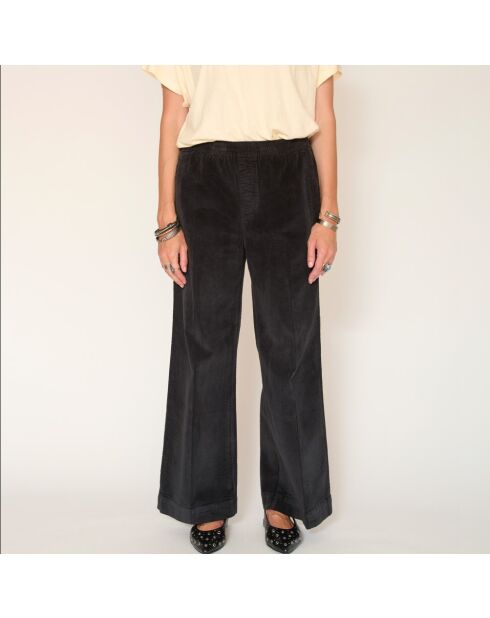 Schwarze Baumwollhose Paco Soft Corduroy