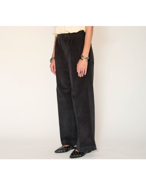 Schwarze Baumwollhose Paco Soft Corduroy