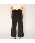 Schwarze Baumwollhose Paco Soft Corduroy