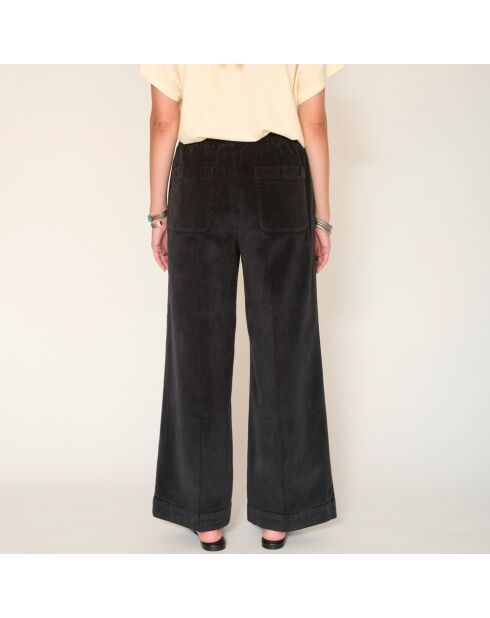 Schwarze Baumwollhose Paco Soft Corduroy