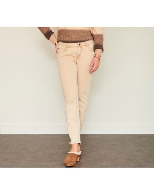 The Birkin Vintage Twill Jeans aus beiger Baumwolle