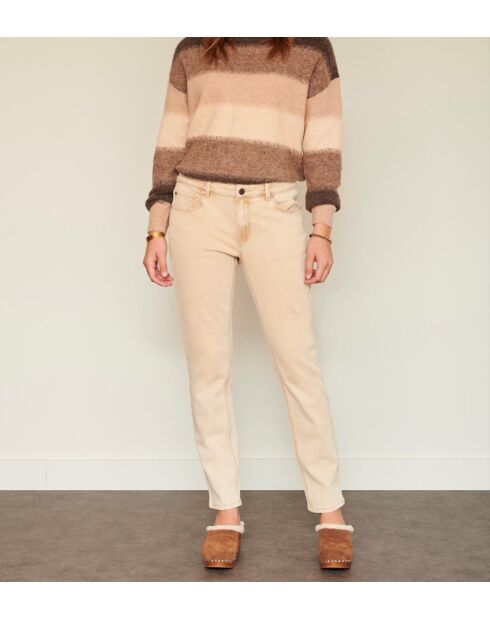 The Birkin Vintage Twill Jeans aus beiger Baumwolle