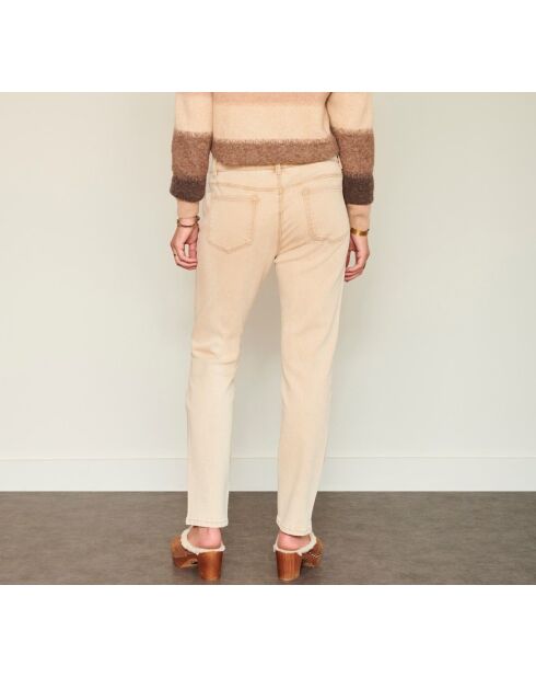 The Birkin Vintage Twill Jeans aus beiger Baumwolle