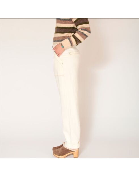 Pantalones Pelly Sunset Drill de algodón color crema