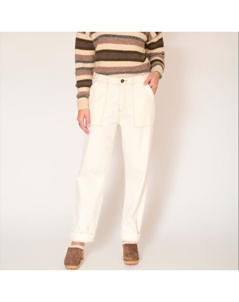 Pantalones Pelly Sunset Drill de algodón color crema