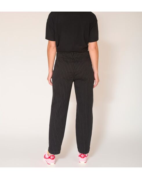 Pantalon en coton Portland Picadilly Stripes noir
