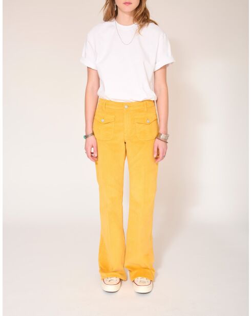 Los pantalones Veronika Tiny Cord VL de algodón miel