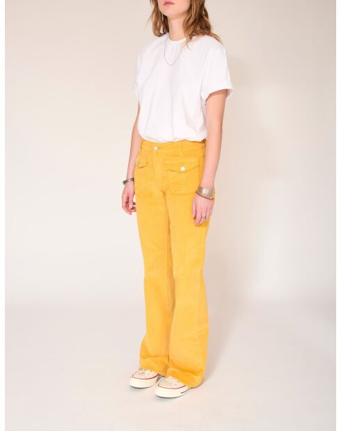 Los pantalones Veronika Tiny Cord VL de algodón miel