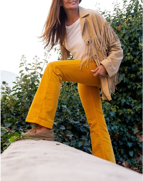 Los pantalones Veronika Tiny Cord VL de algodón miel