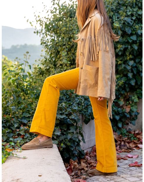 Los pantalones Veronika Tiny Cord VL de algodón miel