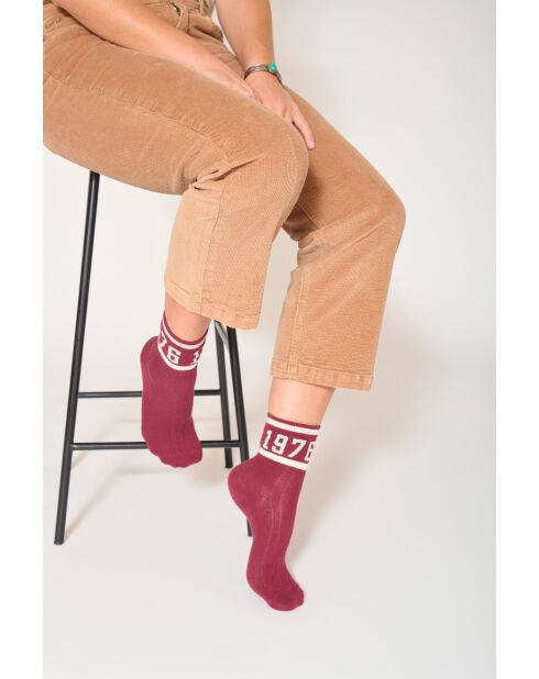 Calcetines Lodz de algodón burdeos