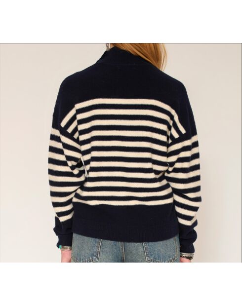 Pull en laine Kakemono marine