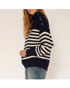 Marineblauwe wollen trui Kakemono