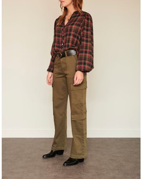 Khakifarbene Baumwollhose aus Papier