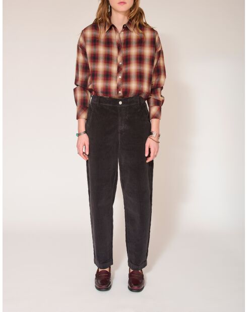 Perrine Soft Corduroy zwarte katoenen broek