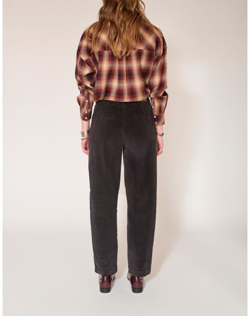 Perrine Soft Corduroy zwarte katoenen broek