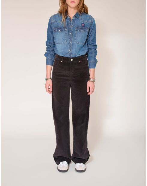 De Jagger Soft Corduroy zwarte katoenen broek