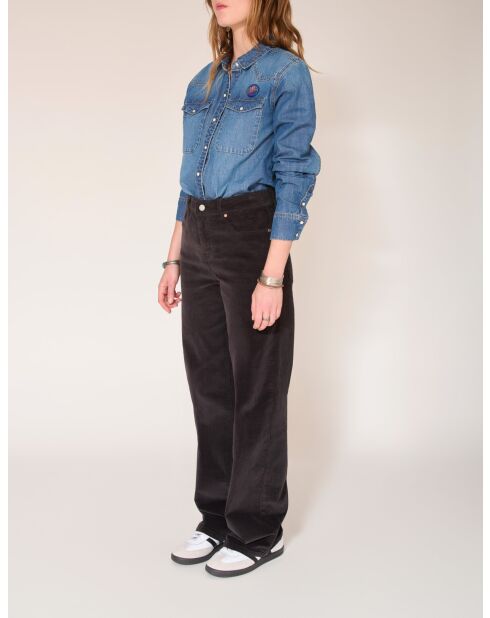 De Jagger Soft Corduroy zwarte katoenen broek