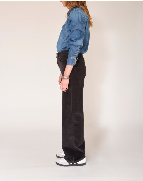 De Jagger Soft Corduroy zwarte katoenen broek