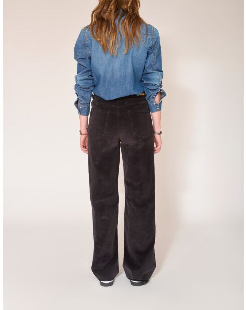 De Jagger Soft Corduroy zwarte katoenen broek