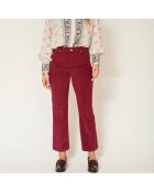 De Linda Soft Corduroy Anemone katoenen broek
