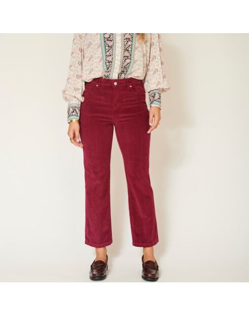 De Linda Soft Corduroy Anemone katoenen broek