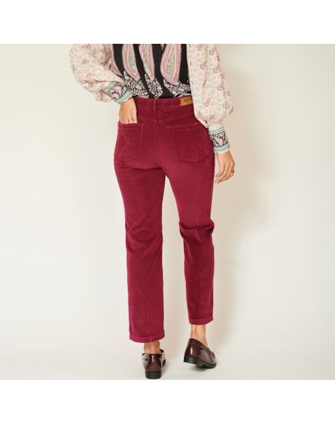 De Linda Soft Corduroy Anemone katoenen broek