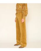 Pantalones de chenilla color bronce con chirivía