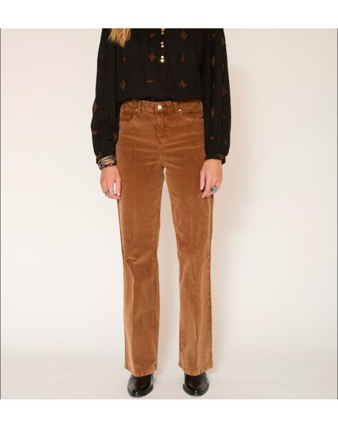 De Jagger Velvet Vintage broek van camelkleurig katoen