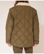 Khakifarbene, mildrote Baumwolljacke