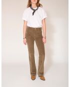I pantaloni Diana Velvet Chic in cotone kaki