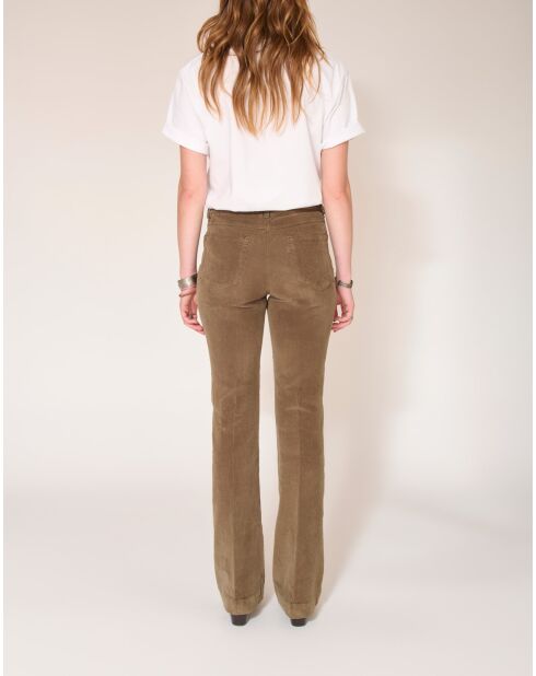 Die khakifarbene Baumwollhose Diana Velvet Chic
