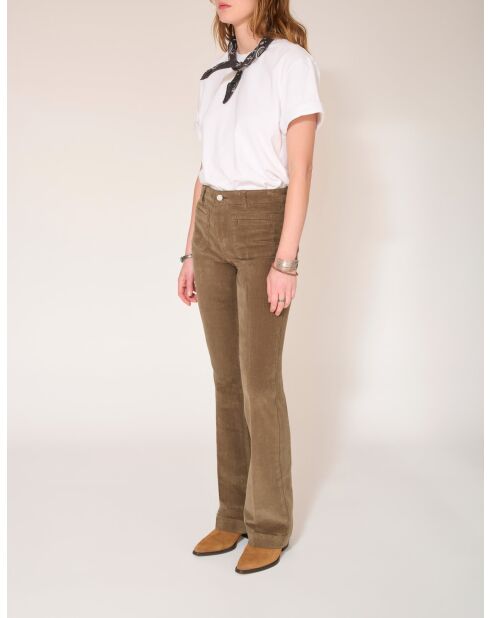 Die khakifarbene Baumwollhose Diana Velvet Chic