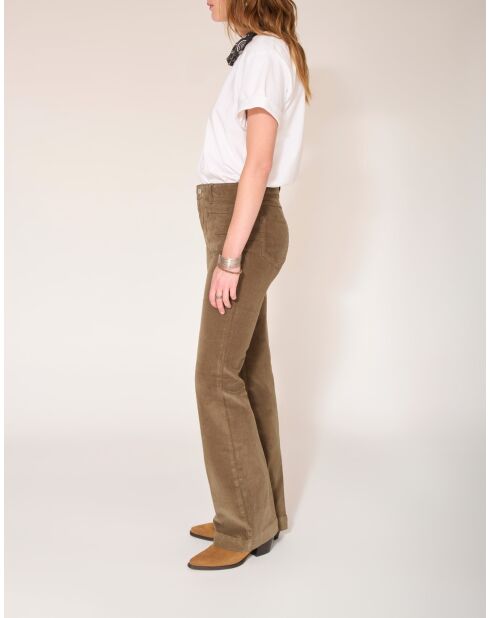 Die khakifarbene Baumwollhose Diana Velvet Chic