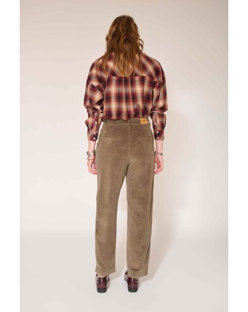Perrine Soft Corduroy tapenade katoenen broek