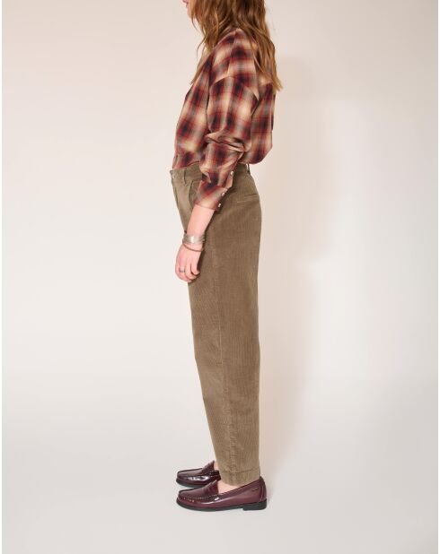 Perrine Soft Corduroy tapenade katoenen broek