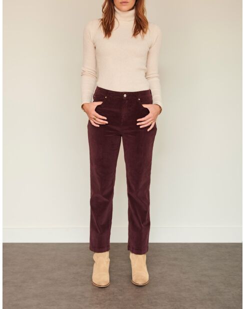 The Linda Soft Cord-Baumwollhose in Violett