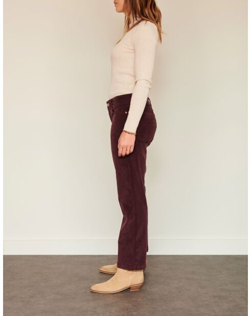 The Linda Soft Cord-Baumwollhose in Violett