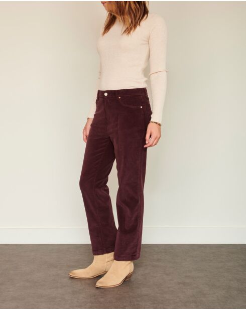 The Linda Soft Cord-Baumwollhose in Violett