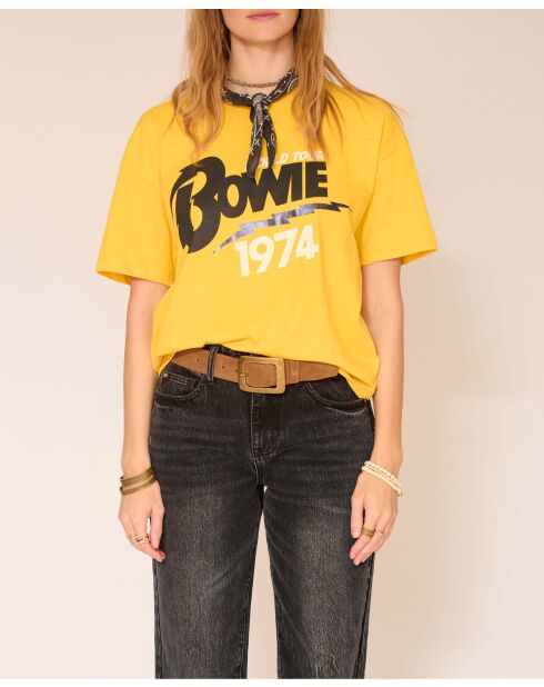 Gelbes Baumwoll-T-Shirt Tide Bowie