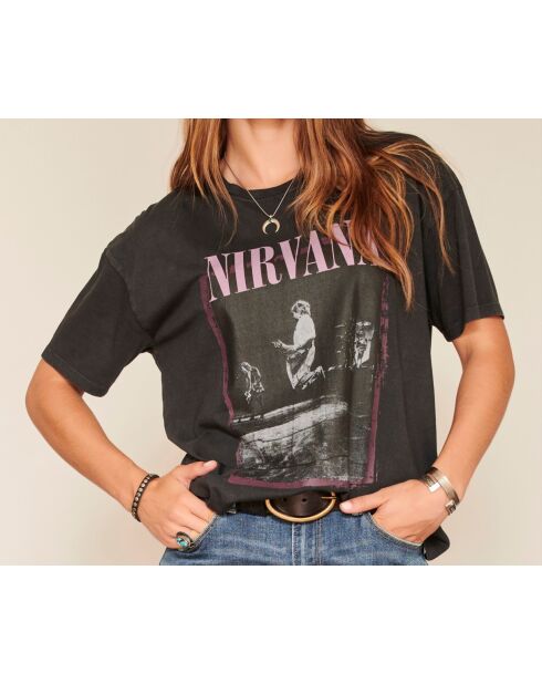 Tijana Nirvana schwarzes Baumwoll-T-Shirt