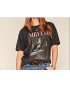 Tijana Nirvana schwarzes Baumwoll-T-Shirt