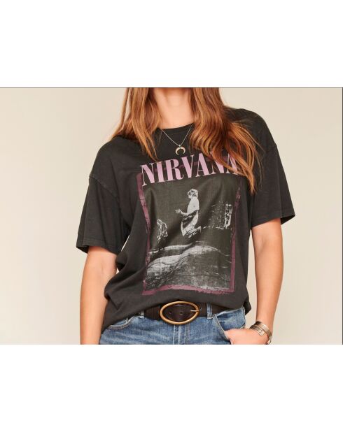 Tijana Nirvana schwarzes Baumwoll-T-Shirt