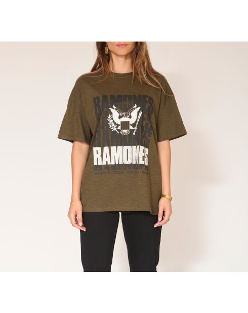 Khakifarbenes T-Shirt aus Baumwolle von Talik Ramones