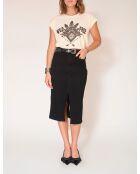 Juanita Power Stretch schwarzer Baumwollrock
