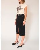 Juanita Power Stretch schwarzer Baumwollrock